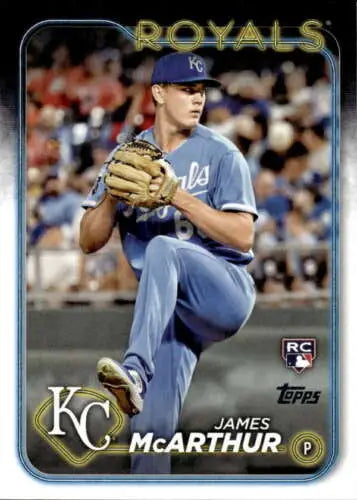 James McArthur 2024 Topps #434 Rookie Royals baseball card with original gloss finish