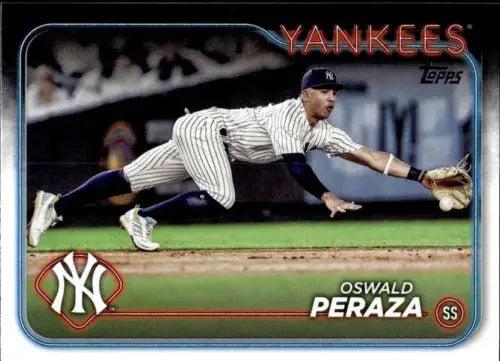 Oswald Peraza baseball card from 2024 Topps #459 with original gloss finish