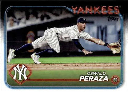 2024 Topps #459 Oswald Peraza baseball card with original gloss, Yankees collectible