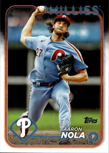 2024 Topps #463 Aaron Nola NM-MT baseball card with original gloss and Phillies logo