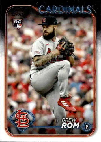 2024 Topps #476 Drew Rom Rookie Cardinals Baseball Card with original gloss finish