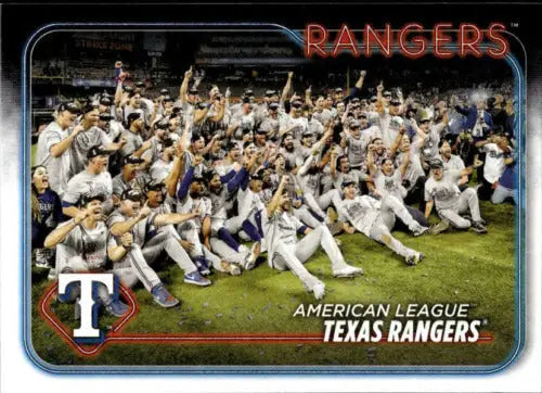 Texas Rangers baseball card from 2024 Topps #498 Team Card with original gloss