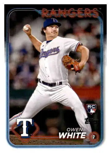 Owen White baseball card 2024 Topps rookie Rangers original gloss NM-MT RC