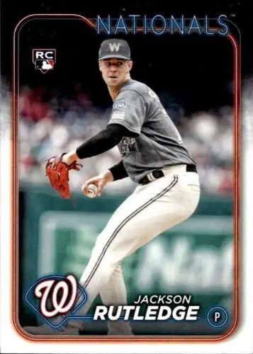 Jackson Rutledge baseball card 2024 Topps Rookie Nationals original gloss NM-MT RC