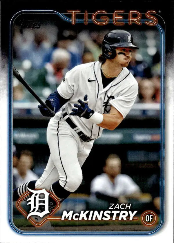 Zach McKinstry in white home uniform at bat, Detroit Tigers Baseball Card 2024 Topps #511