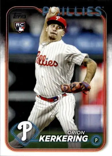 2024 Topps #520 Orion Kerkering Rookie Phillies baseball card with original gloss