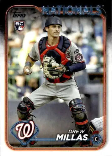 Drew Millas Rookie Nationals baseball card 2024 Topps original gloss NM-MT RC