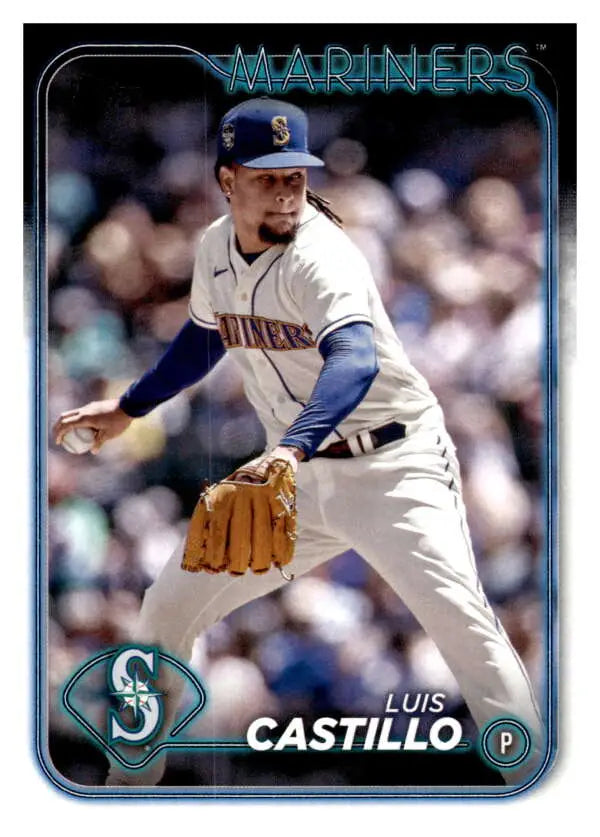 Luis Castillo mid-delivery on 2024 Topps #54 Seattle Mariners Baseball Card