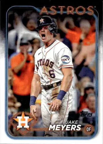 Jake Meyers baseball card 2024 Topps #564 with original gloss Astros Simply Sandoval