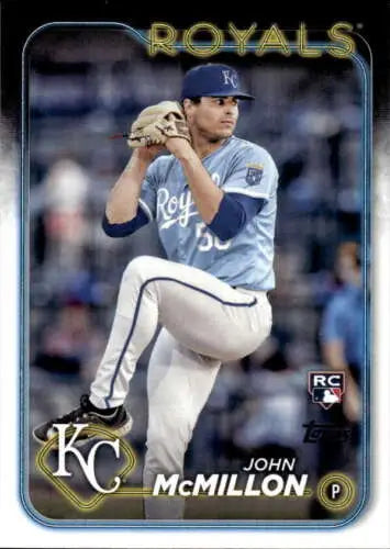 John McMillon 2024 Topps #571 rookie card with original gloss, Rookie Royals edition