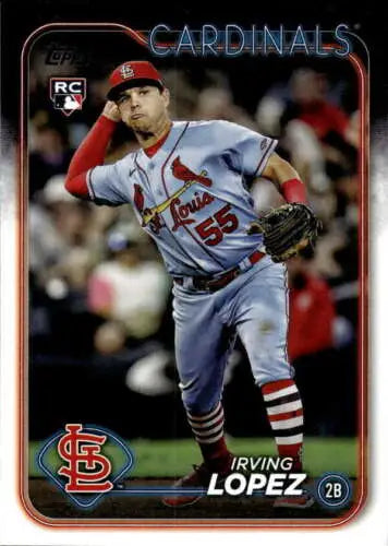 Baseball card of Irving Lopez, 2024 Topps original gloss Rookie Cardinals design