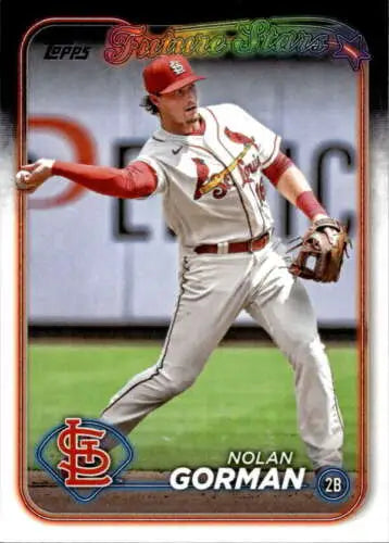 Nolan Gorman baseball card from 2024 Topps #591 with original gloss, Cardinals collectible