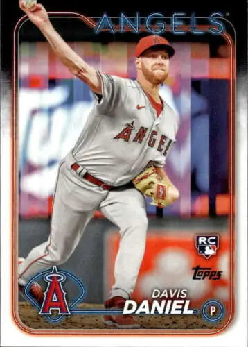 Daniel Davis baseball card, 2024 Topps #592 NM-MT RC Rookie Angels with original gloss