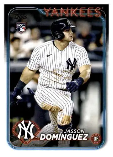 Jasson Dominguez 2024 Topps rookie card with original gloss for Yankees fans