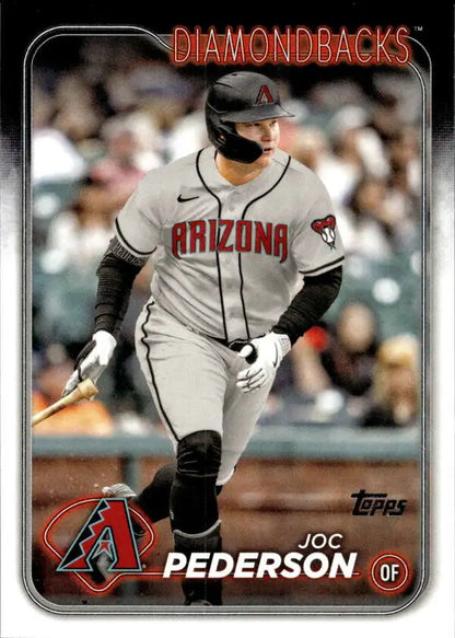 Baseball card of Joc Pederson in Arizona Diamondbacks gray road uniform for 2024 Topps