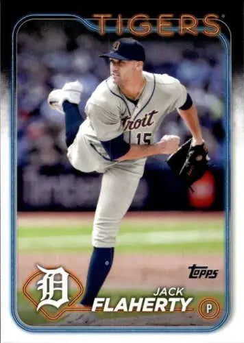 Jack Flaherty baseball card 2024 Topps #640 with original gloss and Tigers ID 71505