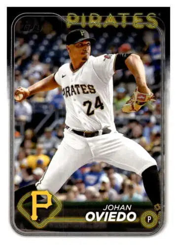 2024 Topps #65 Johan Oviedo baseball card featuring original gloss, NM-MT condition