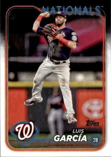 Luis Garcia baseball card from 2024 Topps #657 with original gloss, Nationals collectible