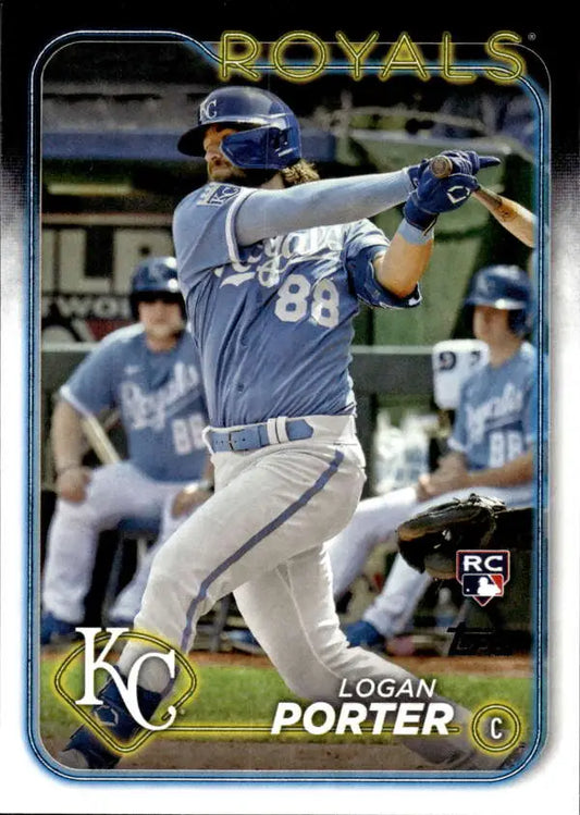 Logan Porter in batting stance on Kansas City Royals baseball card #666