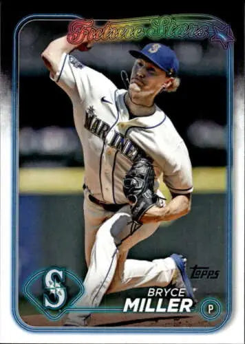 Bryce Miller baseball card from 2024 Topps showcasing original gloss and Mariners ID:71529