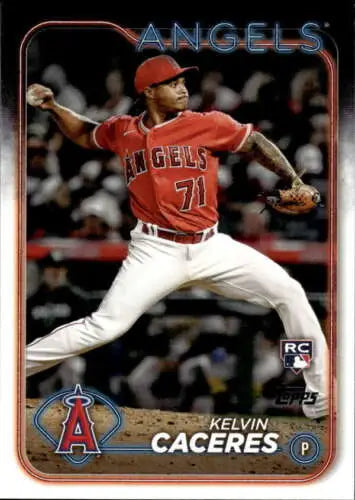 2024 Topps #680 Kelvin Caceres Rookie Angels card with original gloss finish