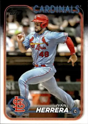 Iván Herrera baseball card from 2024 Topps with original gloss for Cardinals fans