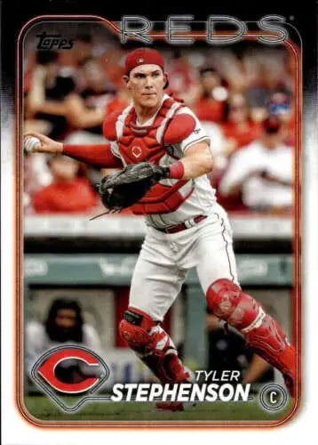 Tyler Stephenson baseball card from 2024 Topps #684 with original gloss finish