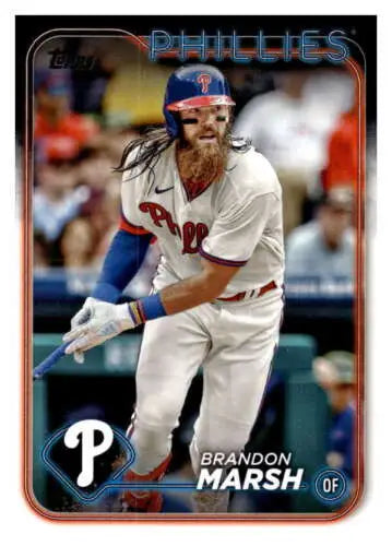 2024 Topps #71 Brandon Marsh baseball card featuring original gloss for Phillies fans