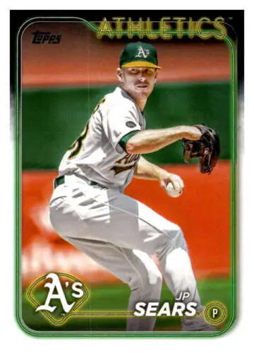 2024 Topps #80 JP Sears NM-MT Athletics baseball card with original gloss and Simply Sandoval