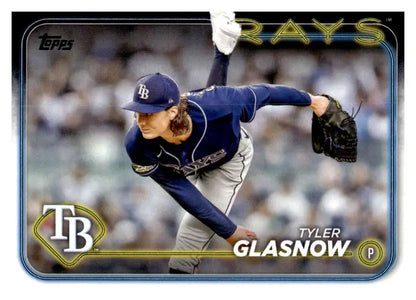 Tampa Bay Rays Tyler Glasnow pitching in 2024 Topps #89 baseball card NM-MT condition