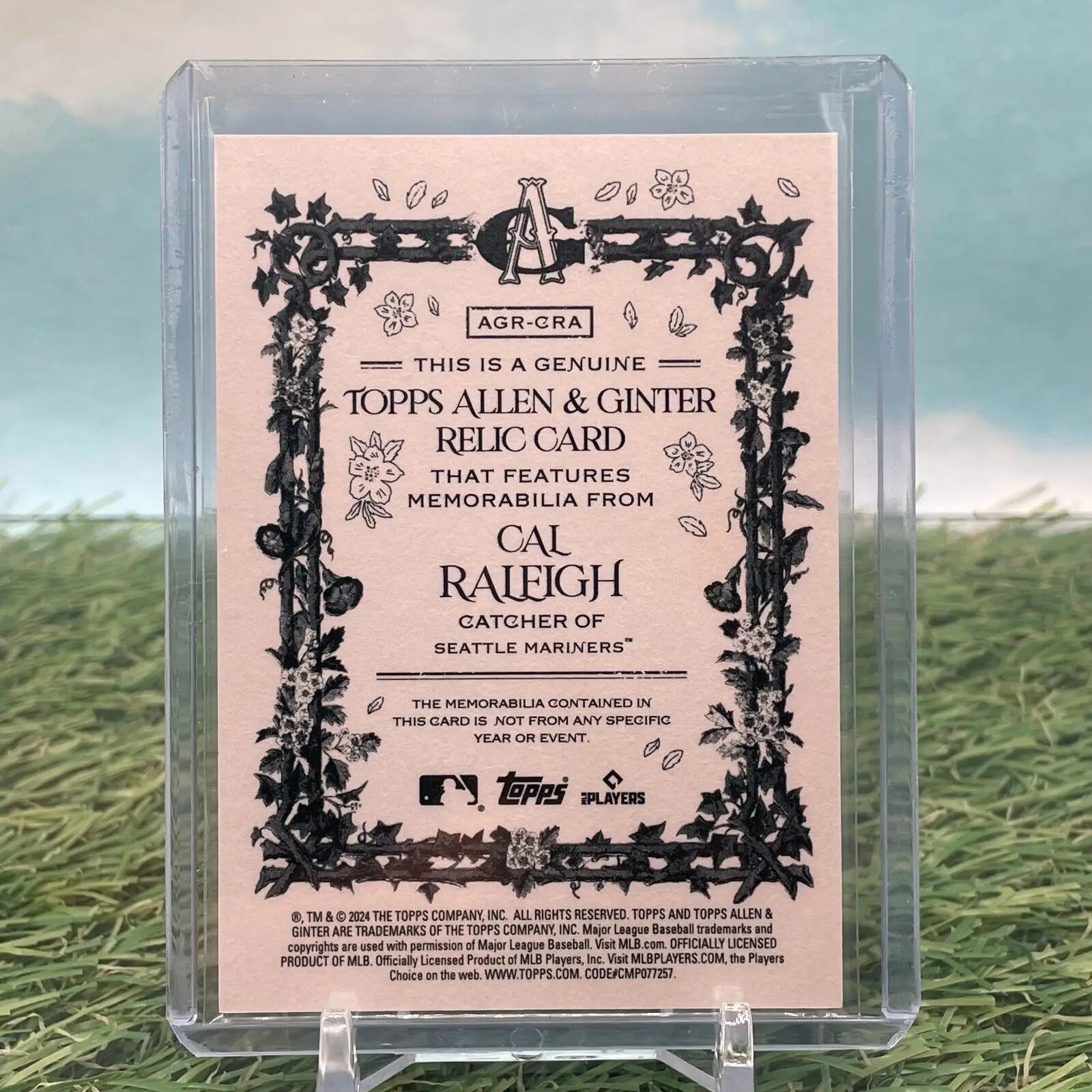 Cal Raleigh relic card from 2024 Topps Allen & Ginter trading card collection