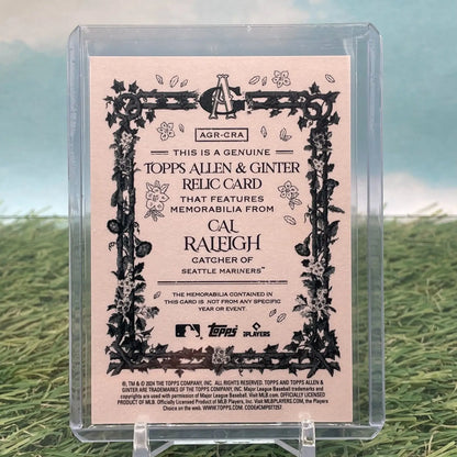 Cal Raleigh relic card from 2024 Topps Allen & Ginter trading card collection