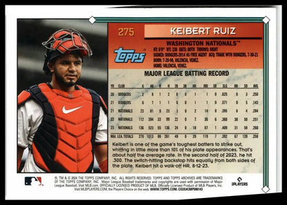 Keibert Ruiz baseball card from 2024 Topps Archives featuring Washington Nationals player