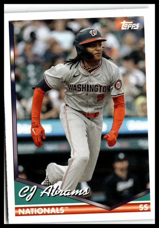 CJ Abrams baseball card from 2024 Topps Archives #294 featuring Washington Nationals logo