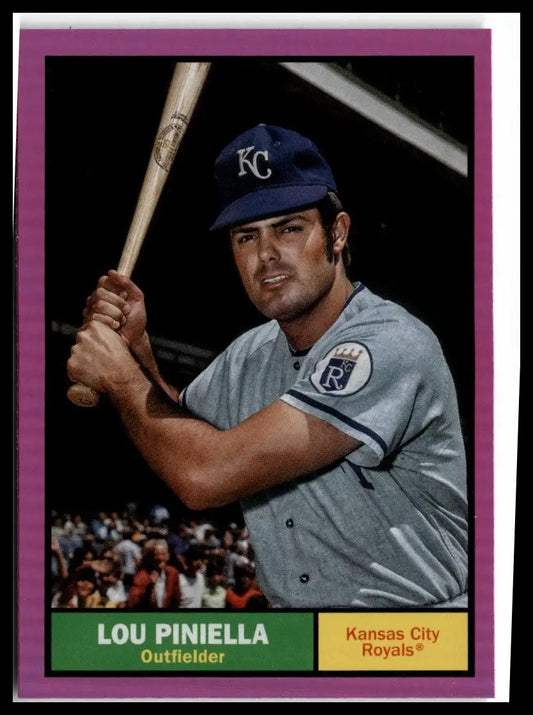 Lou Piniella baseball card from 2024 Topps Archives #78 Pink Foilboard Kansas City Royals