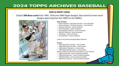 2024 Topps Archives Baseball 7-Pack Blaster Box - Sport Card Hobby Boxes