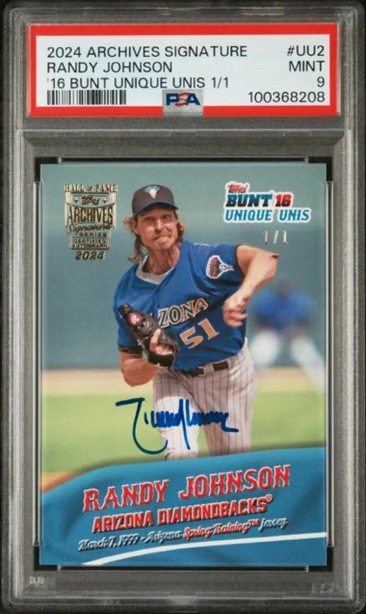 2024 Topps Archives Signature #UU2 Randy Johnson PSA 9 MINT Auto 1/1 Arizona Diamondbacks Baseball Card  Image 1