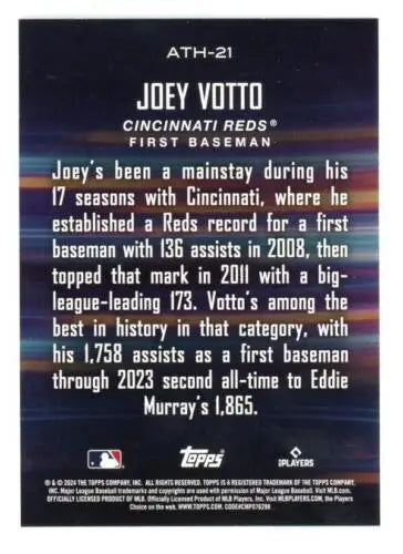 Joey Votto baseball card from 2024 Topps Around the Horn with original gloss finish