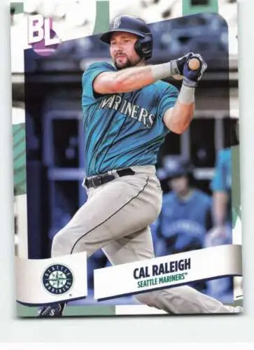 Cal Raleigh baseball card from 2024 Topps Big League set, original gloss Mariners edition