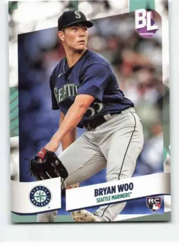 2024 Topps Big League #178 Bryan Woo baseball card with original gloss, Mariners ID:68872