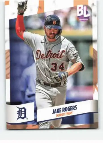 Baseball card featuring 2024 Topps Big League #67 Jake Rogers NM-MT Tigers with original gloss