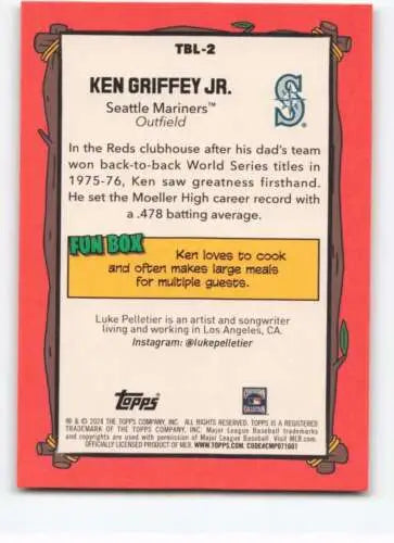 Ken Griffey Jr. Topps Big League baseball card featuring Mariners attire and ID:68827