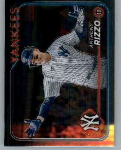 Anthony Rizzo Topps Chrome baseball card in New York Yankees pinstripe uniform