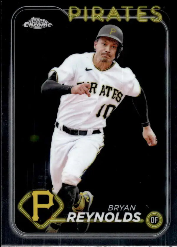 Bryan Reynolds running on field in Topps Chrome Pittsburgh Pirates baseball card