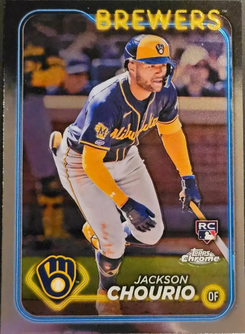 2022 Topps Chrome Baseball Card of Jackson Chourio, Milwaukee Brewers Outfielder