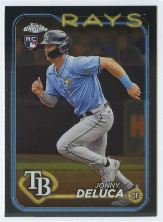 Baseball card of Jonny Deluca in light blue uniform for Tampa Bay Rays collectors