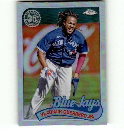 Vladimir Guerrero Jr. Topps Chrome Baseball Refractor card in Blue Jays jersey