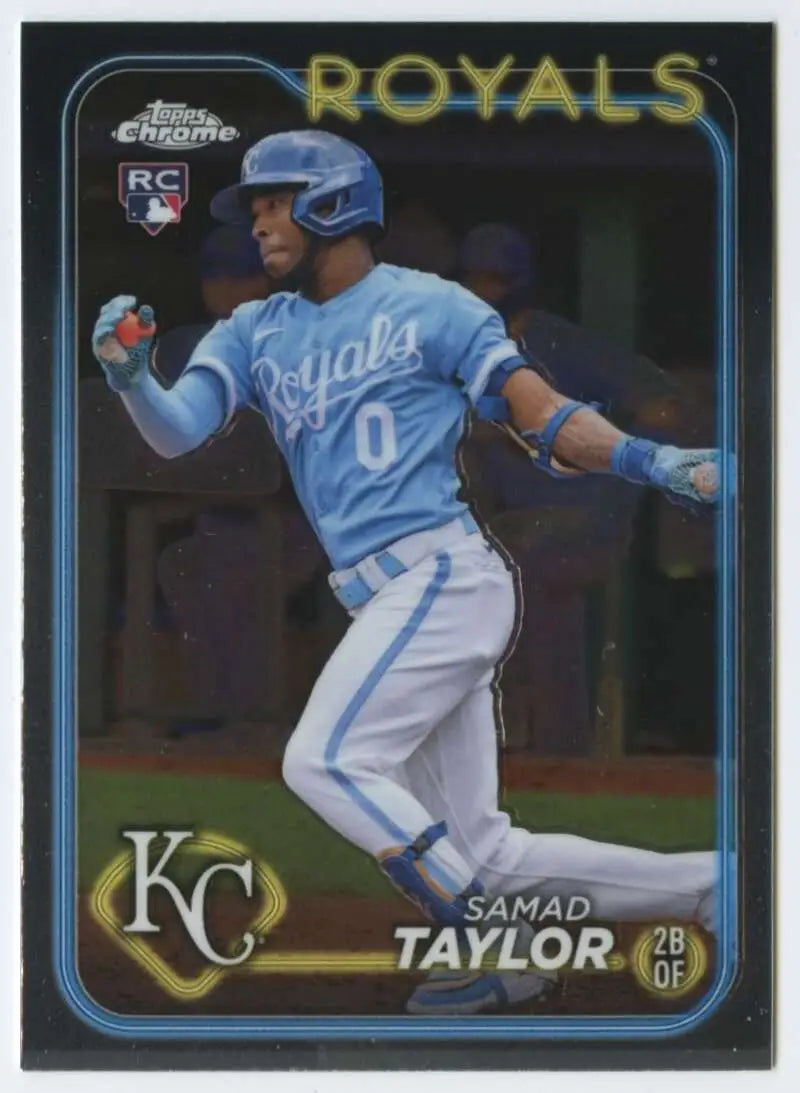 Kansas City Royals baseball card of Samad Taylor in powder blue uniform