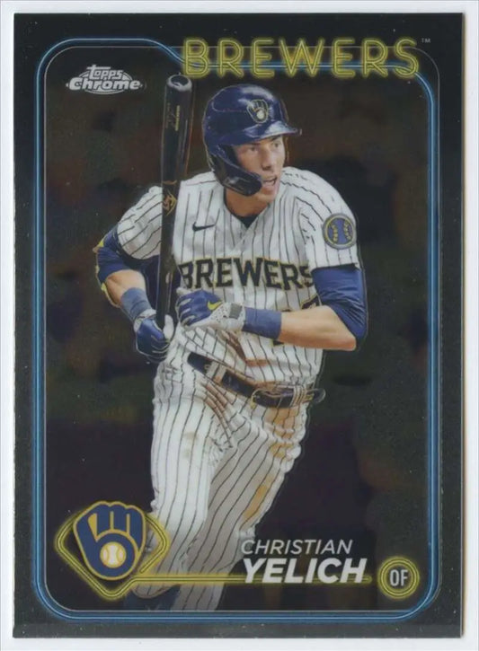 Milwaukee Brewers Baseball Card featuring Christian Yelich in Topps Chrome uniform