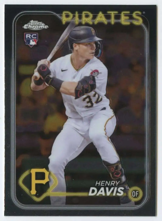 Henry Davis Rookie Pittsburgh Pirates Baseball Card in white uniform, number 32